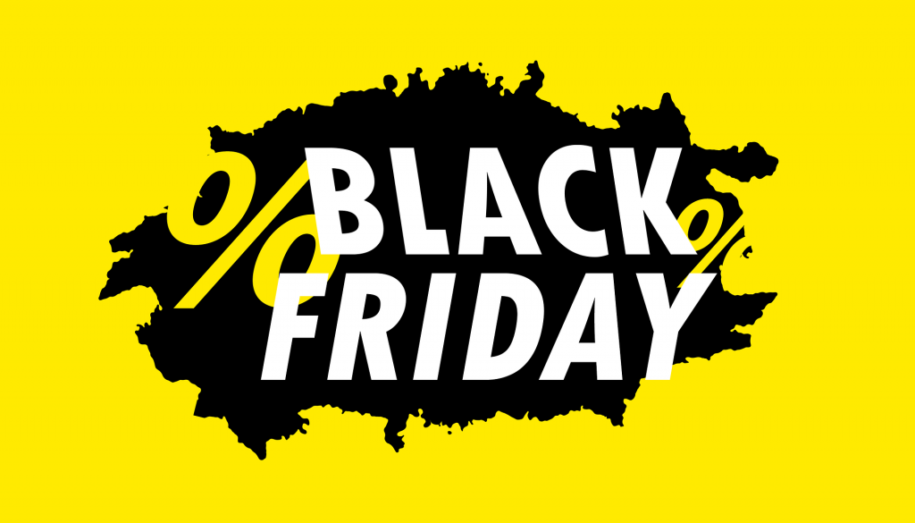 Logo da Black Friday com um fundo amarelo